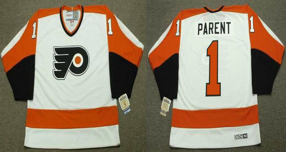 2019 Men Philadelphia Flyers #1 Parent White CCM NHL jerseys->philadelphia flyers->NHL Jersey